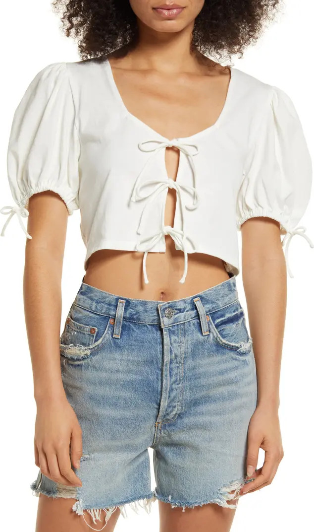 Free People Kitty Puff Sleeve Crop Top | Nordstrom | Nordstrom