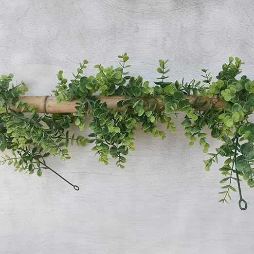 JTgugu 2 Packs Artificial Eucalyptus Garland Foliage Green Faux Eucalyptus Vine 5.9 ft Hanging Pl... | Amazon (UK)