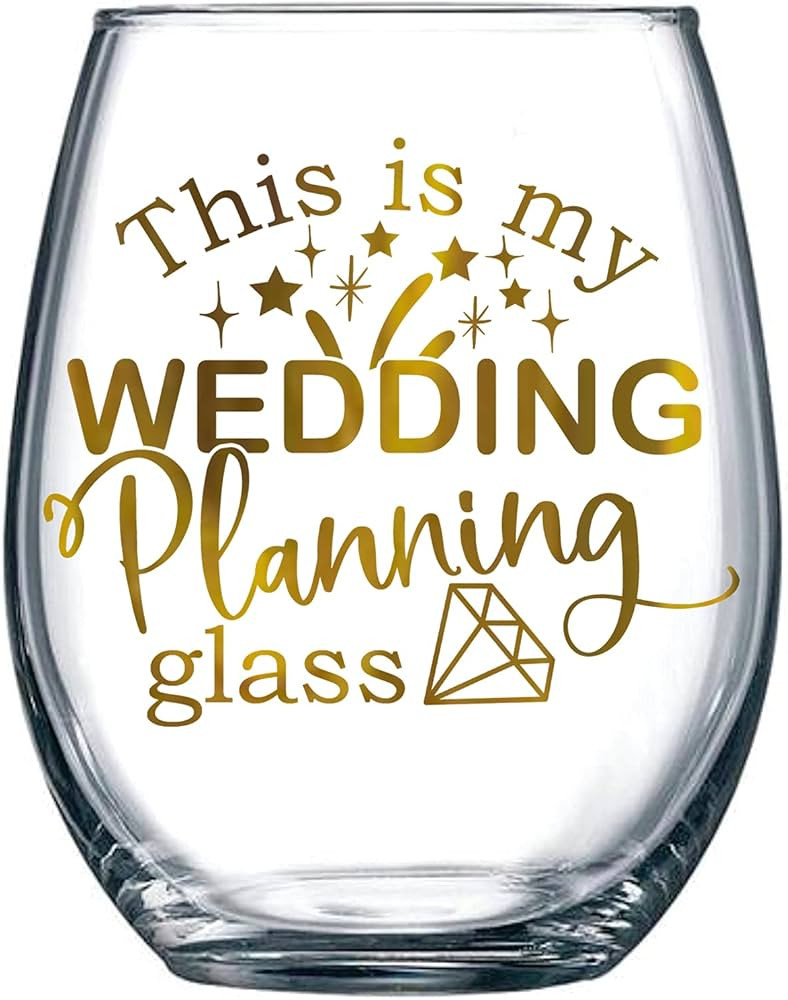 Honeyplum Wedding Planning Wine Glass - Bride to Be Gift - Stemless 20oz | Amazon (US)