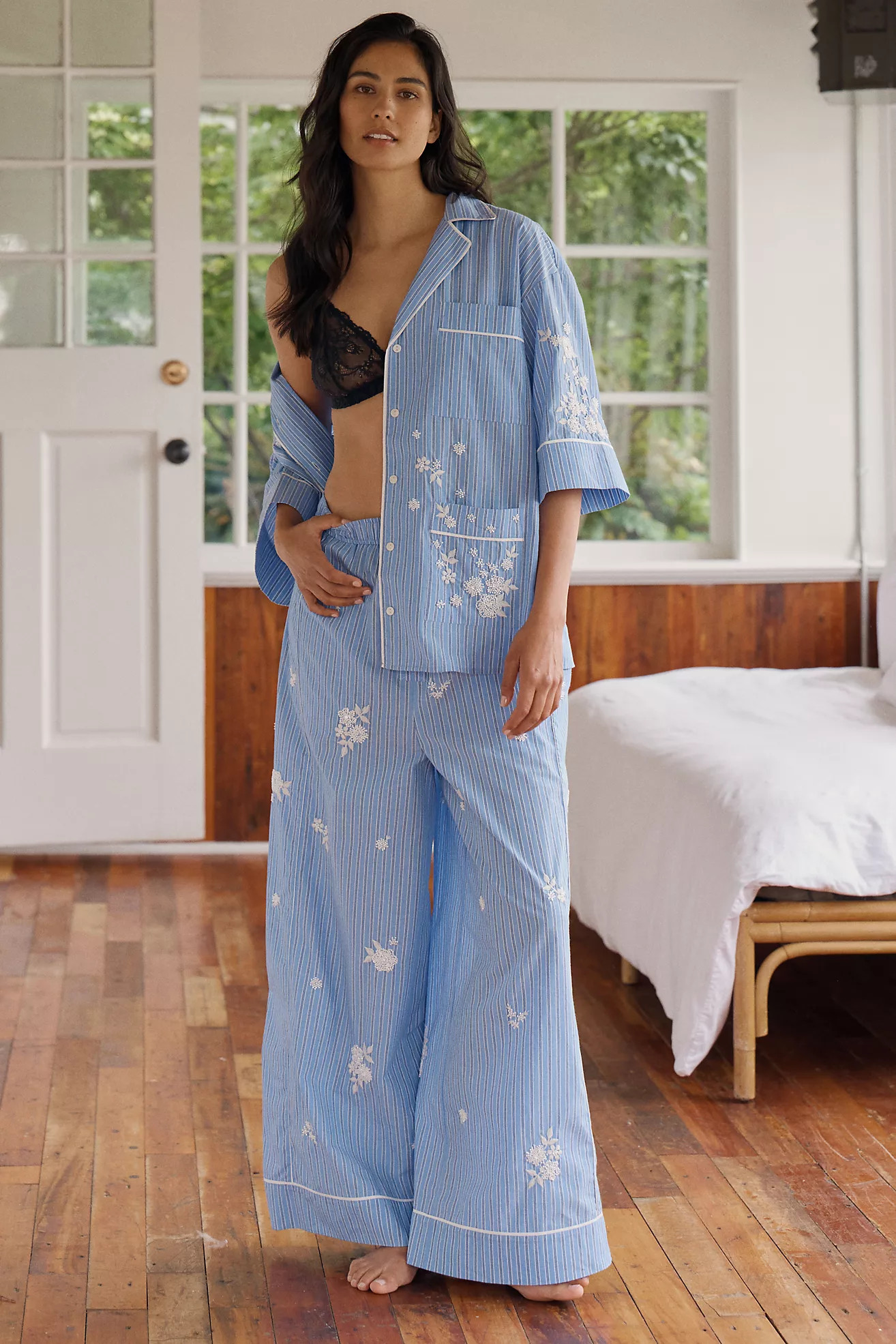 LyreBird Cotton Embellished Boxer Pants | Anthropologie (US)