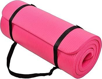 BalanceFrom 71x24 Inches Extra Thick Yoga Mat 1-Inch High-Density Foam – Roll-Up Exercise Pad w... | Amazon (US)