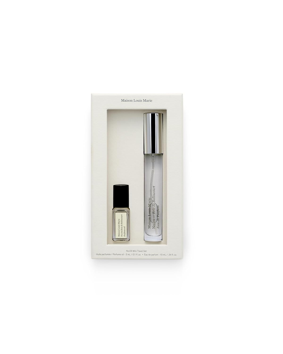 Maison Louis Marie - No.04 Bois De Balincourt 2-Piece Mini Travel Set | Luxury Clean Beauty + Non-Toxic Fragrance (3 mL roll-on oil; 10 mL spray) | Amazon (US)