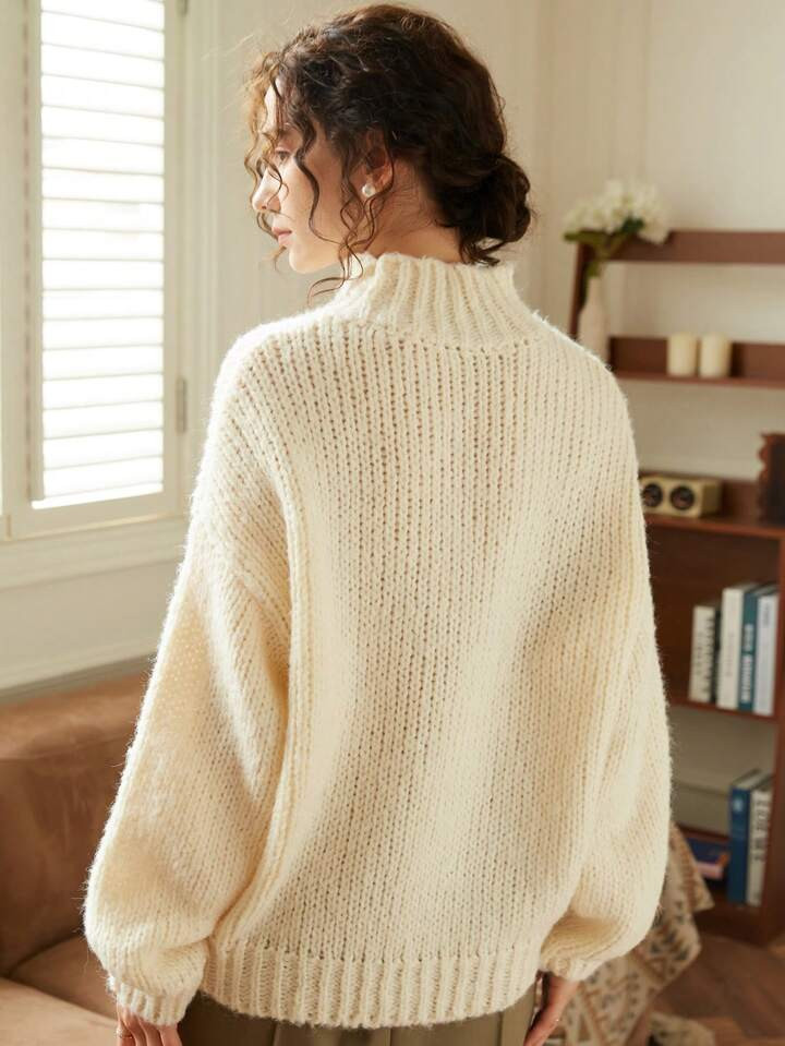Knit Mix Opstaande hals Oversized Truien | SHEIN