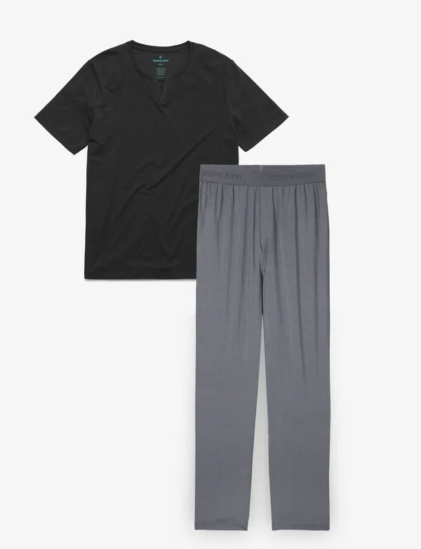 Second Skin Black Moroccan Tee & Turbulence Pant Pack | Tommy John