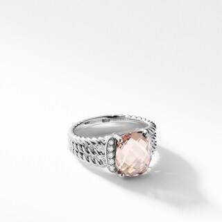 Petite Wheaton® Ring with Morganite and Diamonds | David Yurman