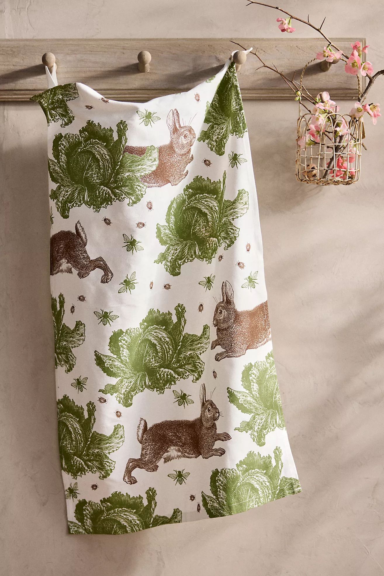 Bunny + Cabbage Dish Towel | Anthropologie (US)