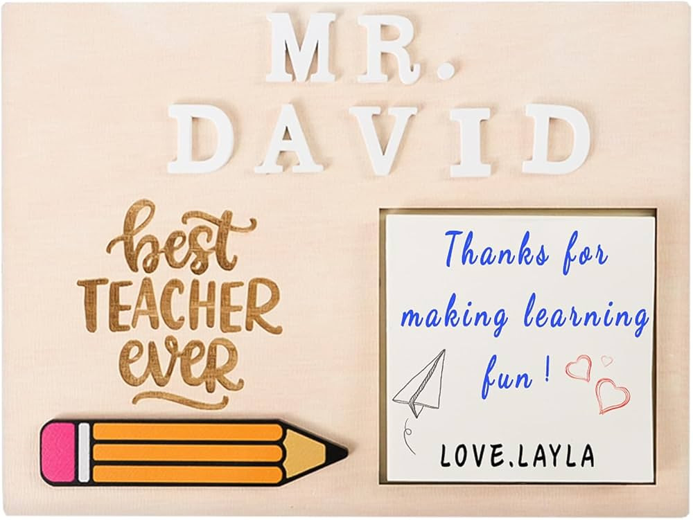 Teacher Gifts - Teacher Christmas Gifts, Personalized Wooden Sticky Note Holder, Teacher Apprecia... | Amazon (US)