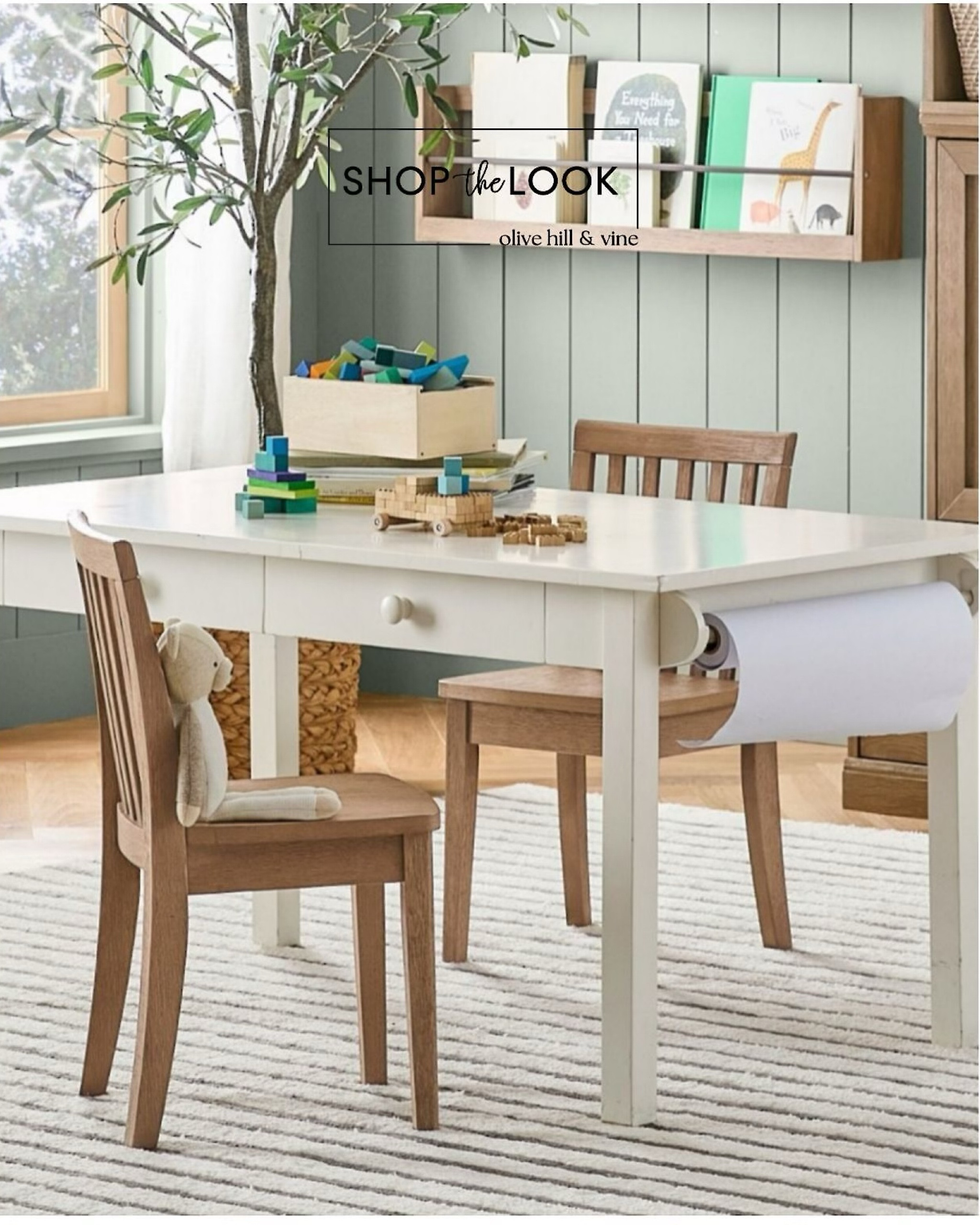Dive into creativity with this chic neutral playroom design! Inspired by minimalist elegance, the table boasts two handy drawers for art essentials. Attach a paper roll holder for limitless imaginative adventures. Elevate your space with style and functionality! 

#LTKkids #LTKhome #LTKfamily