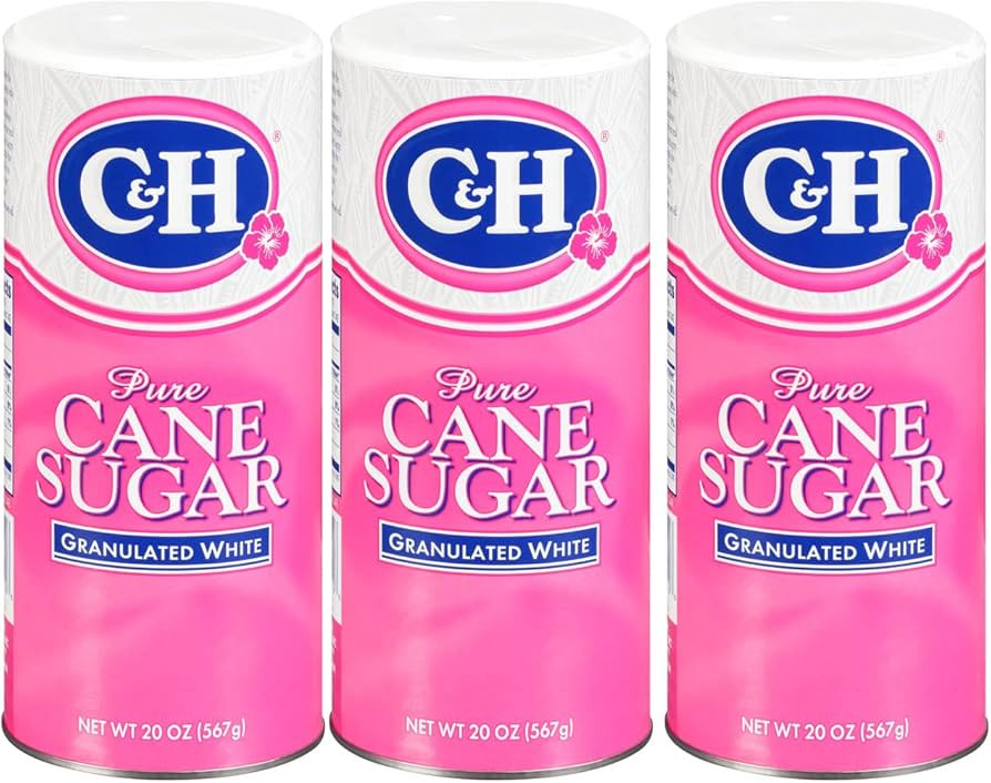 C&H Premium Pure Cane Granulated Sugar, 20 OZ Canister (Pack of 3) | Amazon (US)