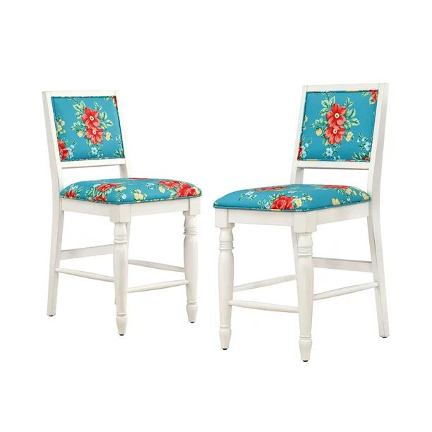 The Pioneer Woman Vintage Floral Counter Height Stools, Set of 2 | Walmart (US)