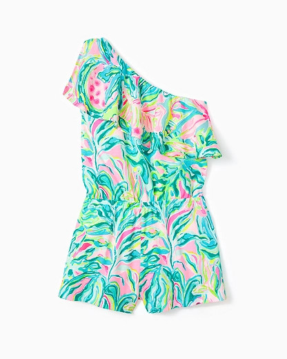 Lilly Pulitzer Girls Sansa One-Shoulder Romper | Lilly Pulitzer