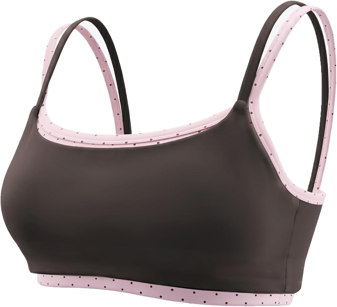Aoxjox Women's Workout Dual Core Sports Bras Double-Layer Contrast-Color High Impact Bra Yoga Cro... | Amazon (US)