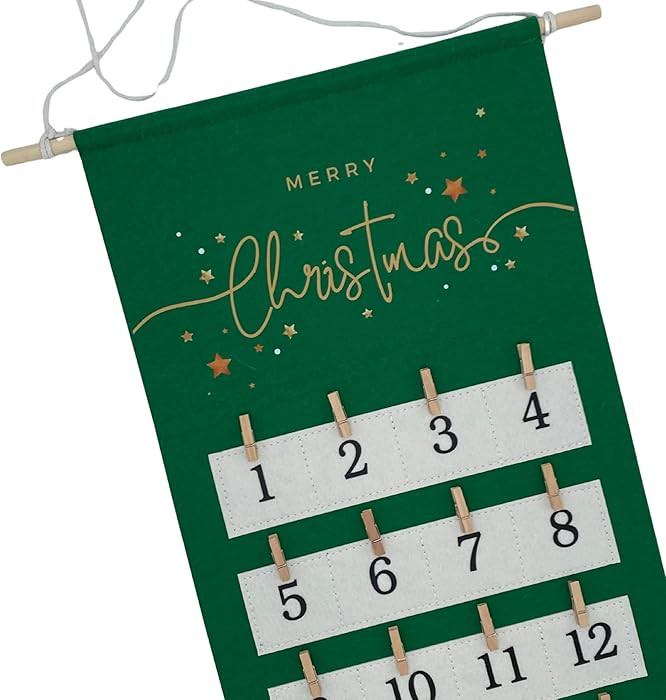 Advent Calendar Photo Board for Pictures - Christmas Countdown Instant Photo Hanging Display - Re... | Amazon (US)