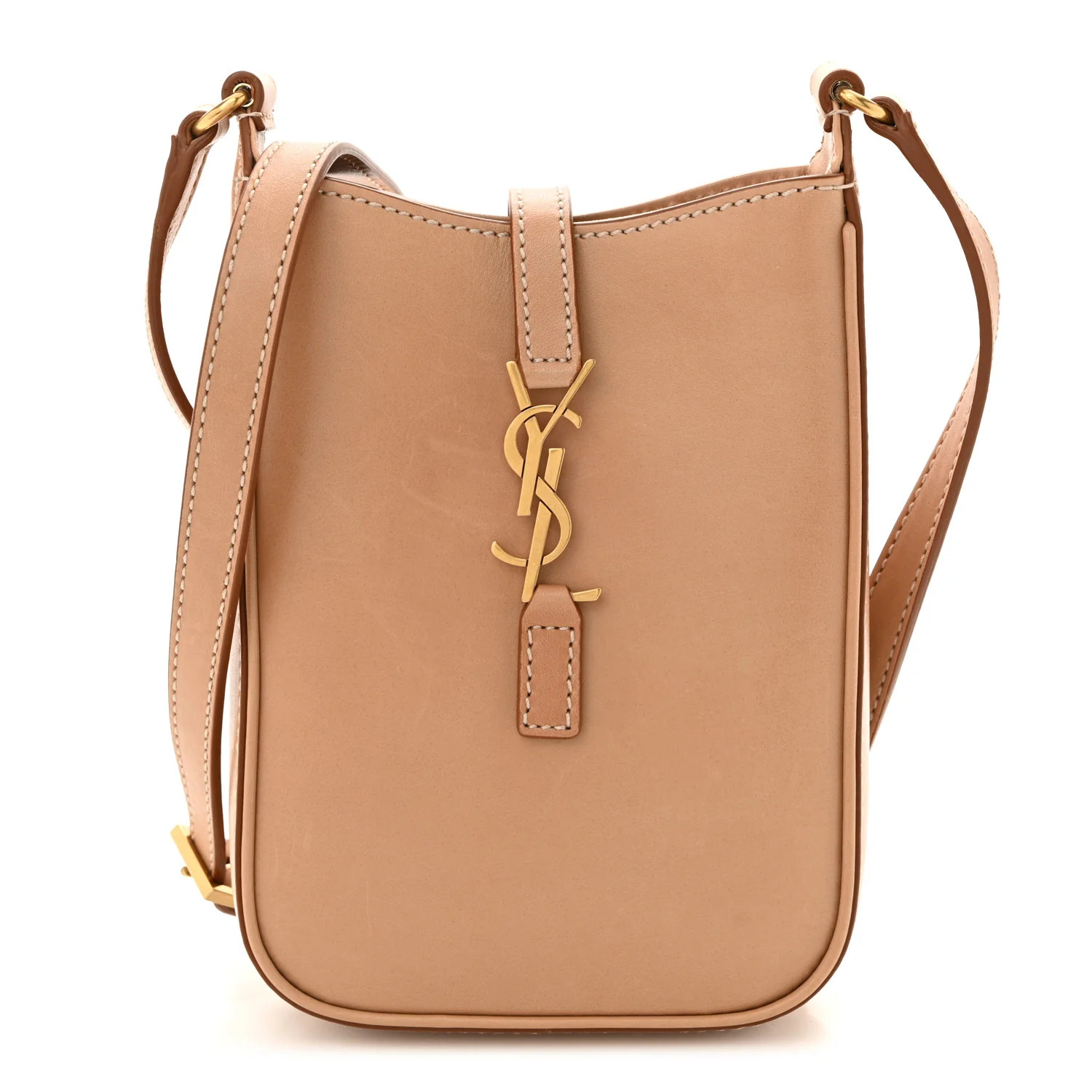 Smooth Calfskin Le 5 A 7 Vertical Hobo Brown Gold | FASHIONPHILE (US)