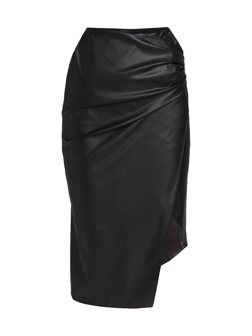 Draped Faux Leather Skirt | Saks Fifth Avenue