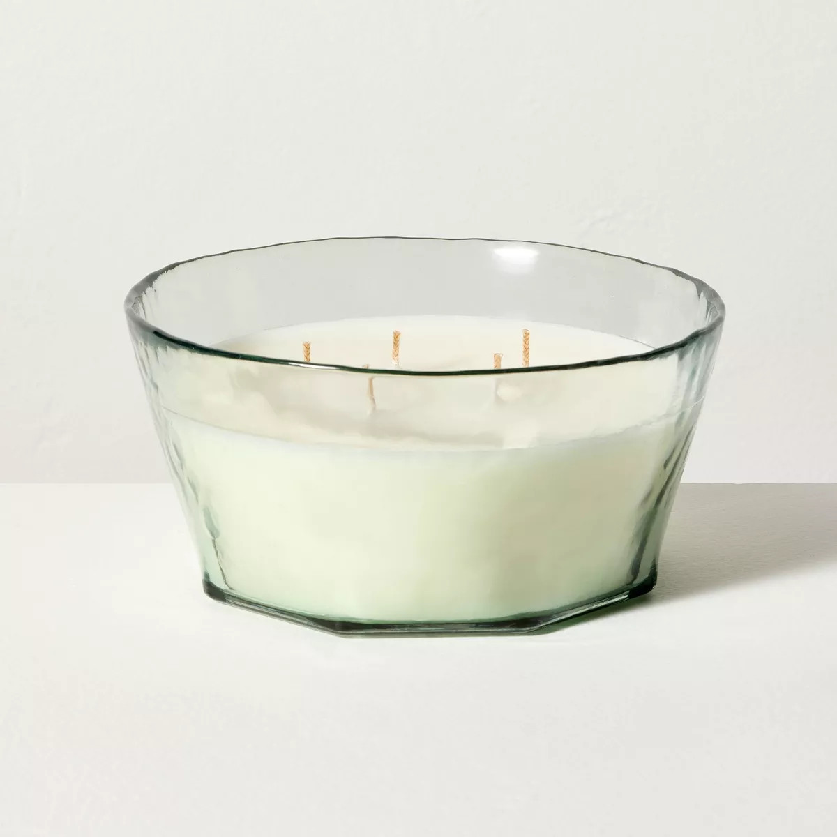 Textured Glass Eucalyptus and Santal Jar Candle Green - Hearth & Hand™ with Magnolia | Target