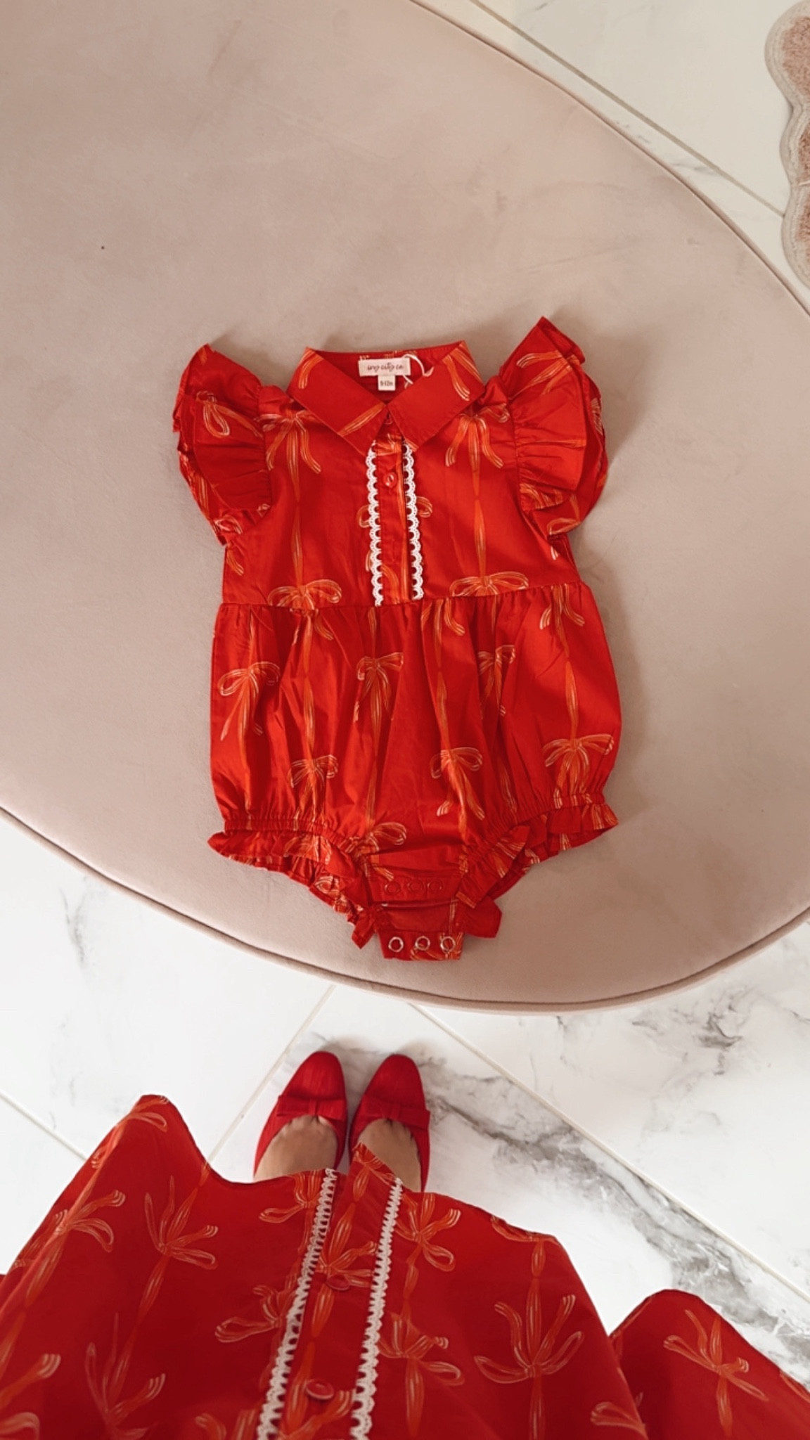 curvy red bow print Holiday  christmas dress for
mommy and me! wearing size xl but could have just taken the large. comes in matching baby and little girl  

use code CHEER30SARAHT for 30% off until Nov 9th 

#LTKMidsize #LTKHoliday #LTKSeasonal