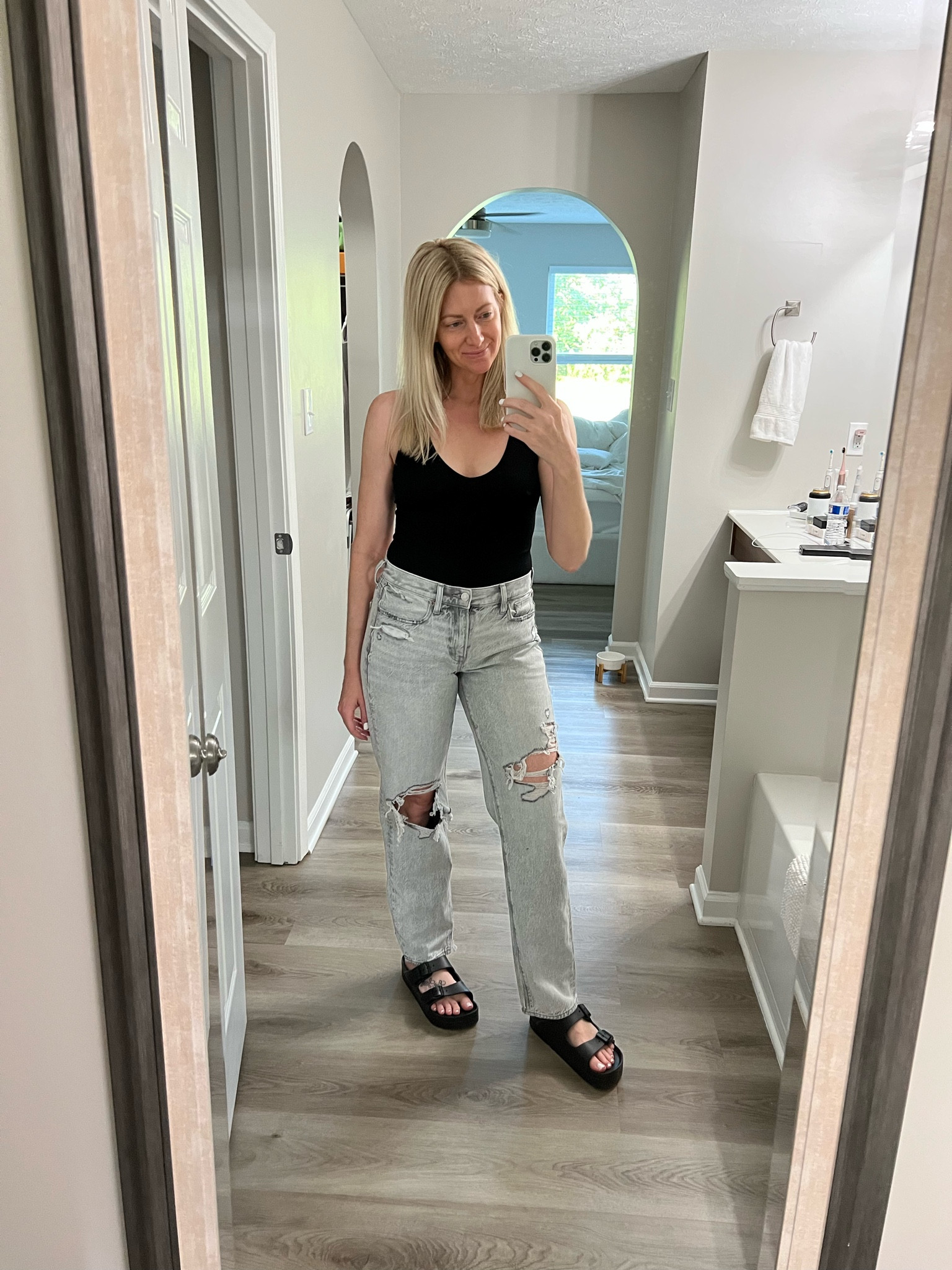 On sale! Baggy ripped grey wash mom jeans --only $14.99. Love these with a bodysuit and platform sandals or sneakers. 

#LTKsalealert #LTKshoecrush #LTKunder50