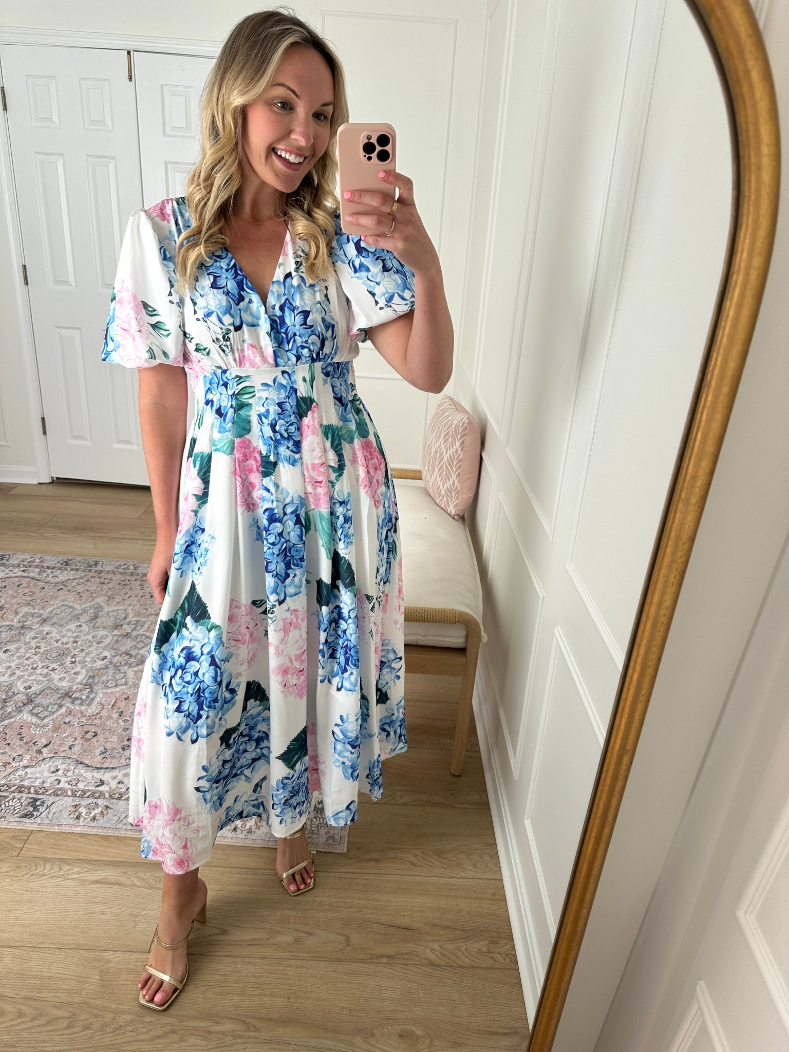 Love the hydrangea print! This would make for such a pretty Easter dress or church function/baptism outfit! Wearing a med 

#LTKMidsize #LTKStyleTip #LTKSeasonal