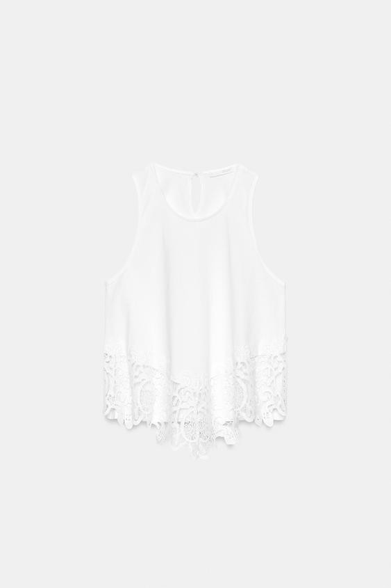 SLEEVELESS LACE TOP | Zara US