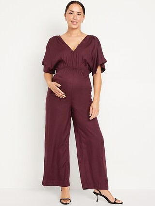Maternity V-Neck Crepe Jumpsuit | Old Navy (US)