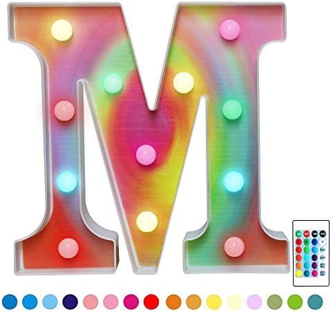 Rainbow Multiple Light up Letters with Remote, 16 Colors Alphabet Letter Lights LED Bar Signs for Wa | Amazon (US)