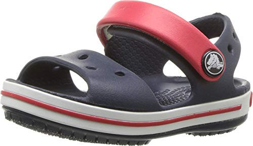 Crocs Unisex-Child Kids' Crocband Sandals, Navy/Red, 4 Toddler | Amazon (US)
