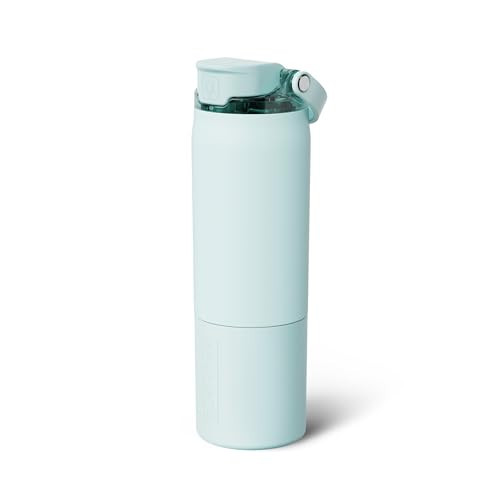 BrüMate Rise 25oz Water Bottle With 100% Leakproof Covered Silicone Straw | Insulated Stainless Steel Water Bottle | Cup-Holder Friendly | Fast Flow | Soft Sip Silicone Spout | BPA-Free (Blue Agave) | Amazon (US)