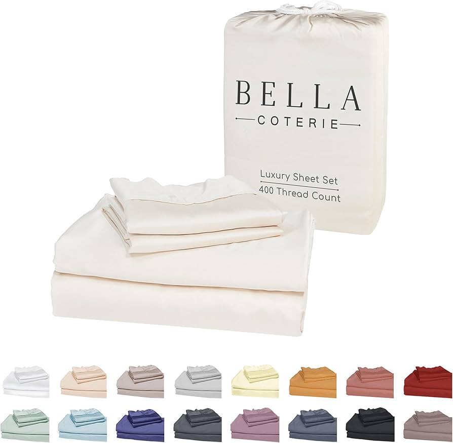 Bella Coterie Luxury Bamboo Viscose King Size Sheet Set | 100% Organically Grown | Ultra Soft | C... | Amazon (US)