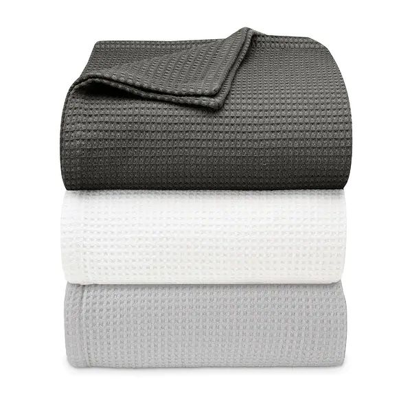 Vera Wang Waffleweave Cotton Blanket - Soft Charcoal - Twin | Bed Bath & Beyond