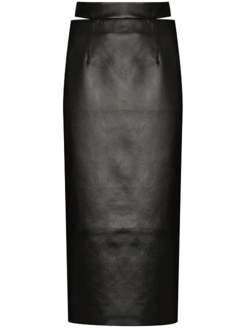 cut-out detail pencil midi skirt | Farfetch (US)