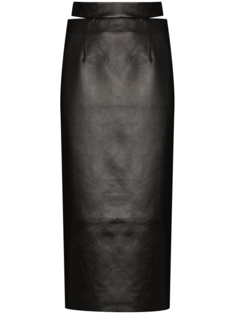 cut-out detail pencil midi skirt | Farfetch (US)