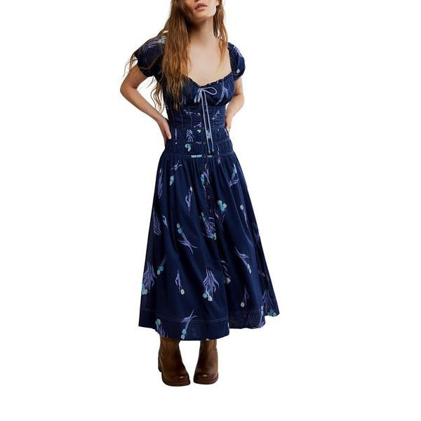 Women's Free People Complete Me Midi Dress Medium Navy Combo | Scheels Sports