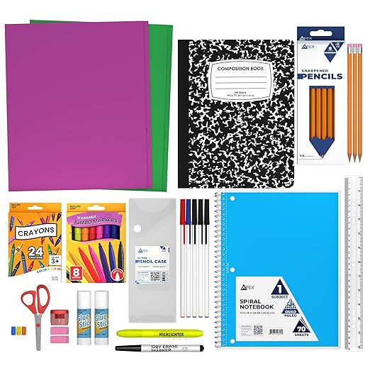 Back to School Supplies Kit for Kids, School Supplies Set, School Supply Kit K-5, 33 Pieces (1 Pa... | Amazon (US)