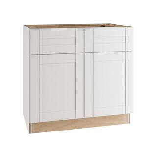 Contractor Express Cabinets Arlington Vesper White Plywood Shaker Stock Assembled Base Kitchen Ca... | The Home Depot