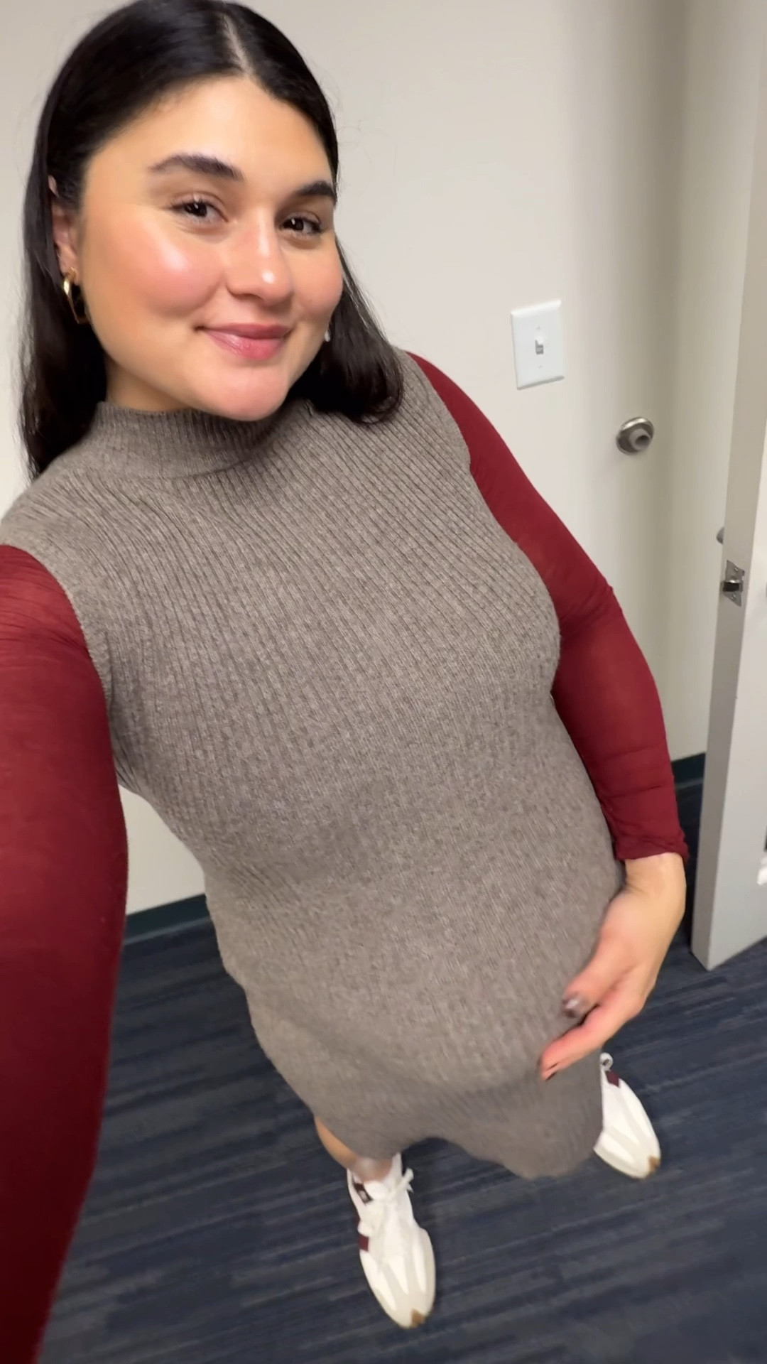 Fall outfit 
My favorite light cashmere top size M 

Maternity outfit 
Maternity dress 
Maternity sweater dress - size L 

#LTKootd #LTKWorkwear #LTKBump