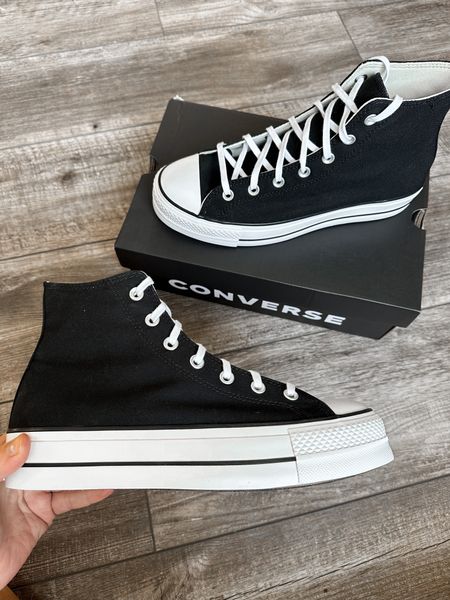 New converse platform high top sneakers! I sized down half a size (women’s US 10.5) available up to women’s 14 and lots of colors 

#LTKshoecrush
