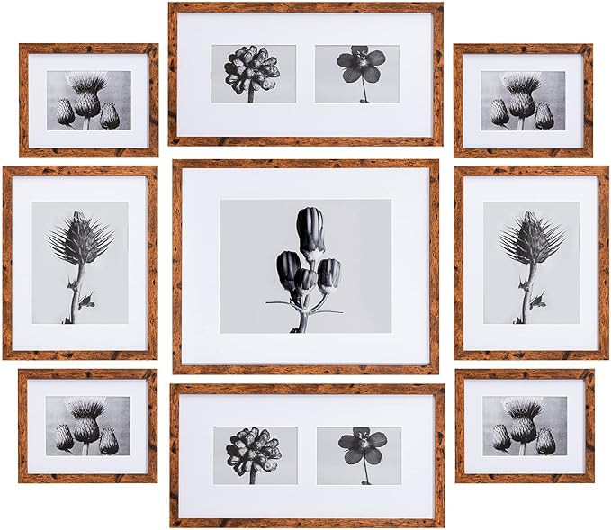 eletecpro Picture Frames Collage Wall Decor Set of 9, Including 1Pcs 16x20, 2Pcs 10x20, 2Pcs 11x1... | Amazon (US)