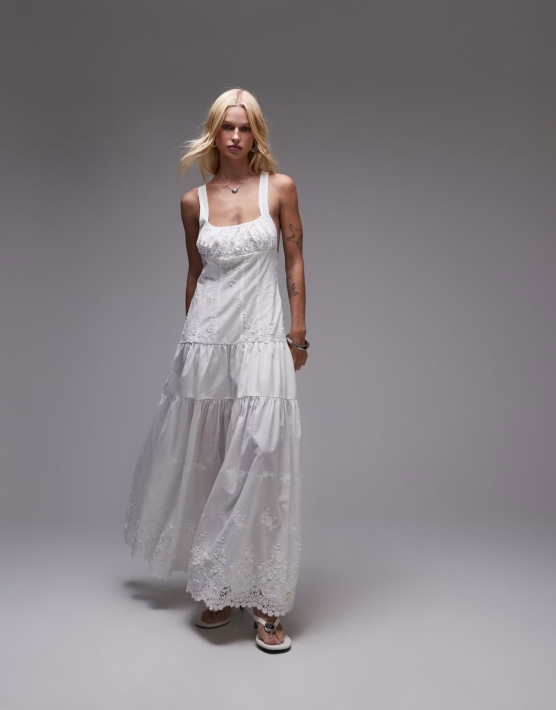 WeWoreWhat ruched cup peplum midi dress in ivory | ASOS (Global)