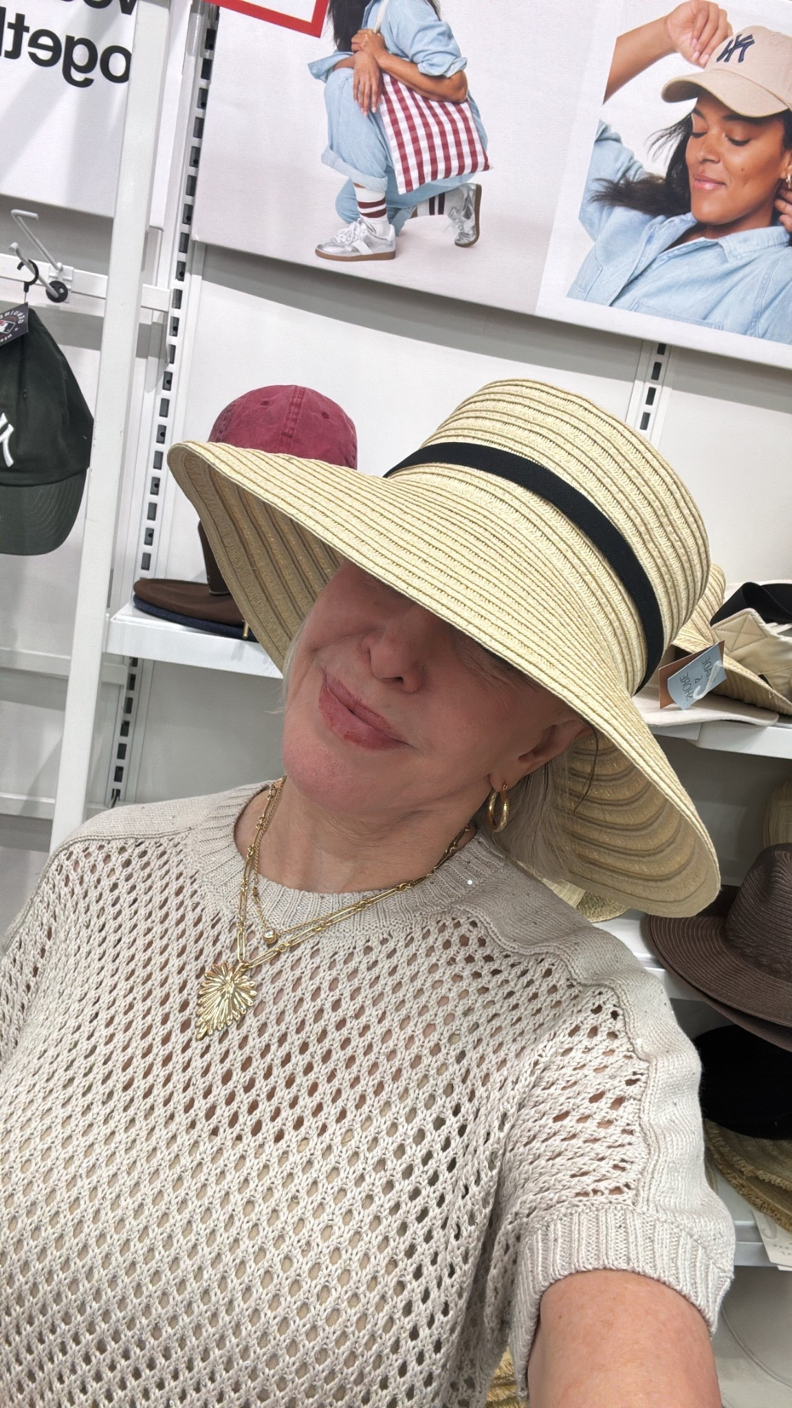 Packable Straw Down Brim Bucket Hat - Shade & Shore™ Target
Dolman sleeve open knit sweater tee by Chico’s 
Jane Win full heart pendant


#LTKOver40 #LTKTravel #LTKFindsUnder50