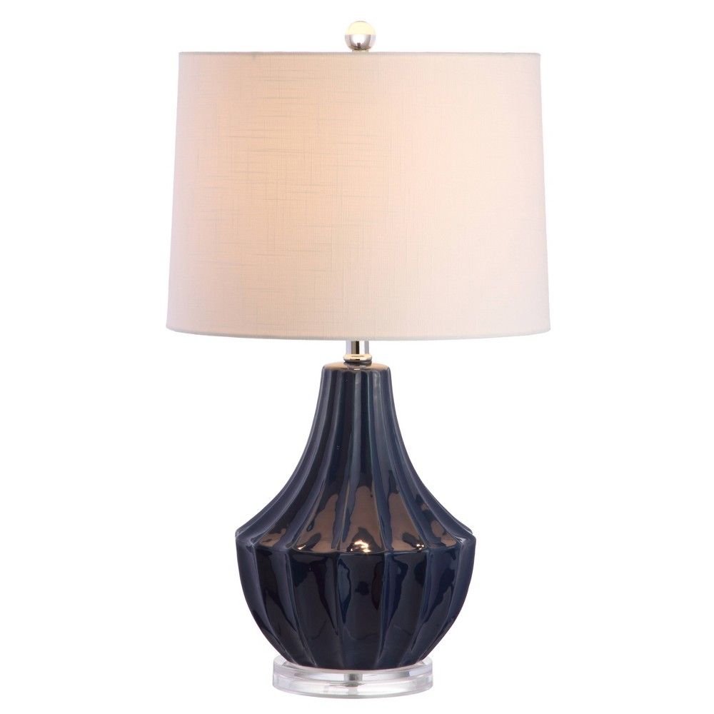 24.5"" Ceramic Dallas Table Lamp (Includes LED Light Bulb) Blue - JONATHAN Y | Target