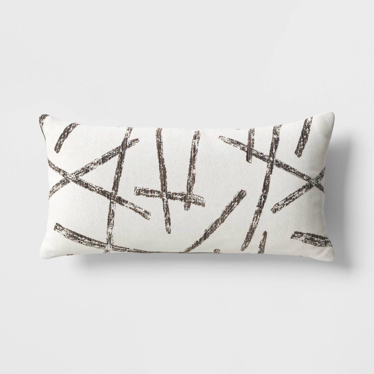 12"x24" Crossed Lines Rectangular Outdoor Lumbar Pillow Ivory - Threshold™ | Target