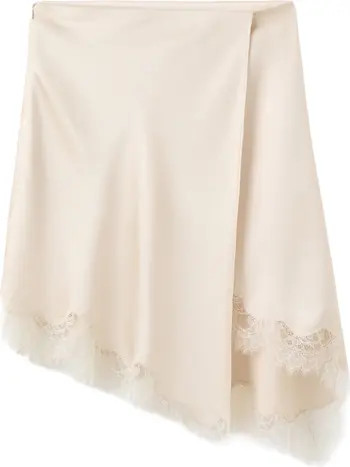 Lace Trim Satin Skirt | Nordstrom