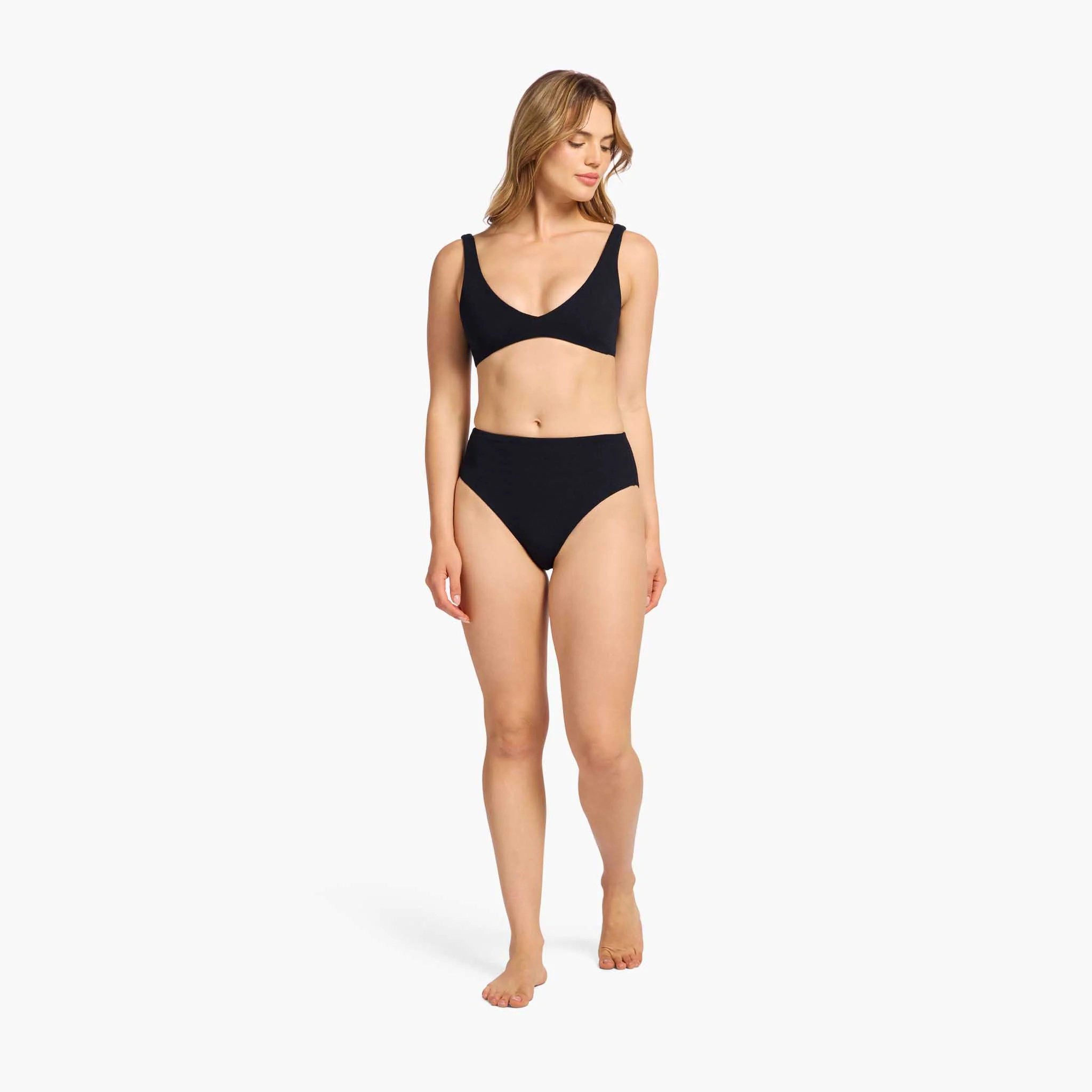 High Waist Bikini Bottom | Black | Nuuds US
