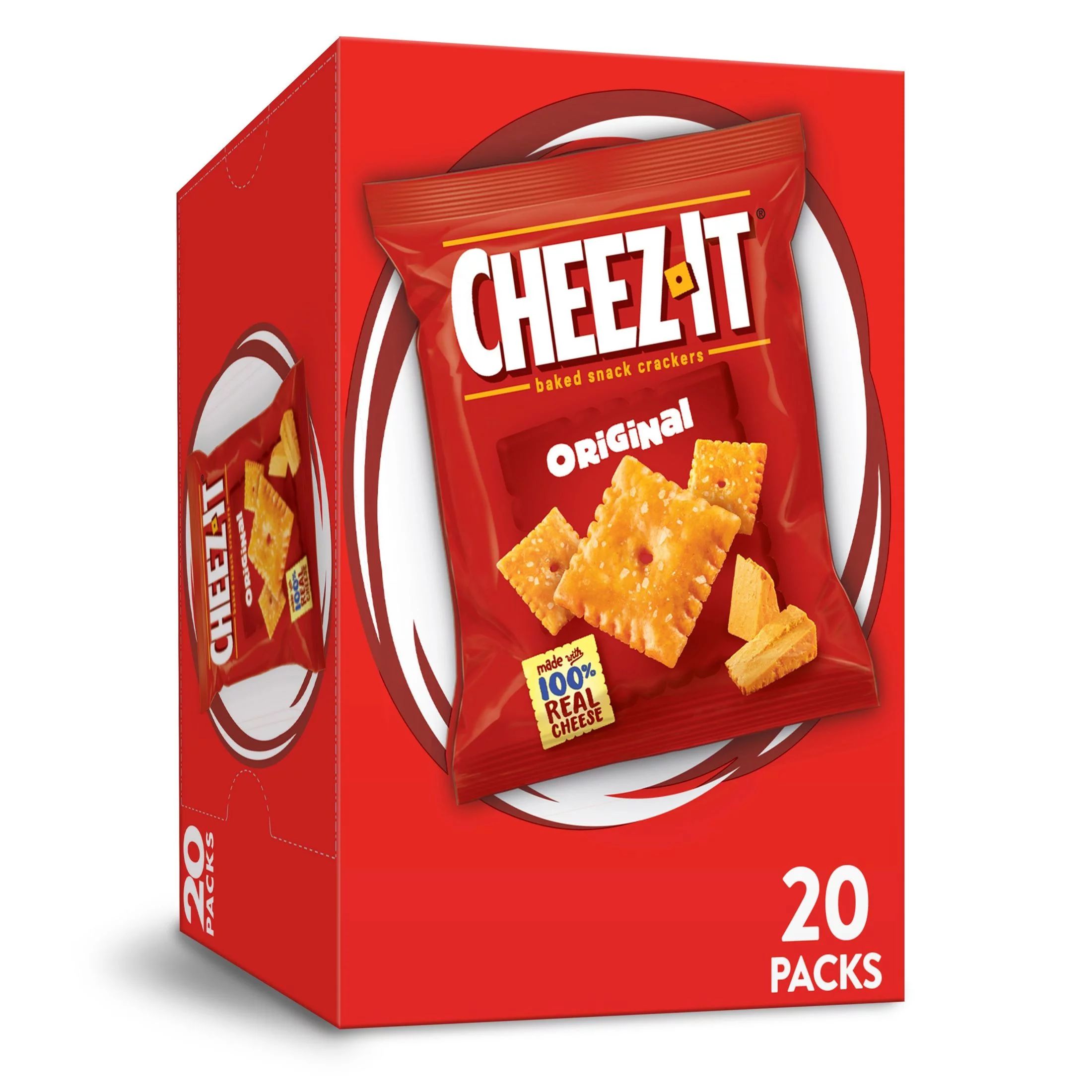 Cheez-It Original Cheese Crackers, 20 oz, 20 Count - Walmart.com | Walmart (US)