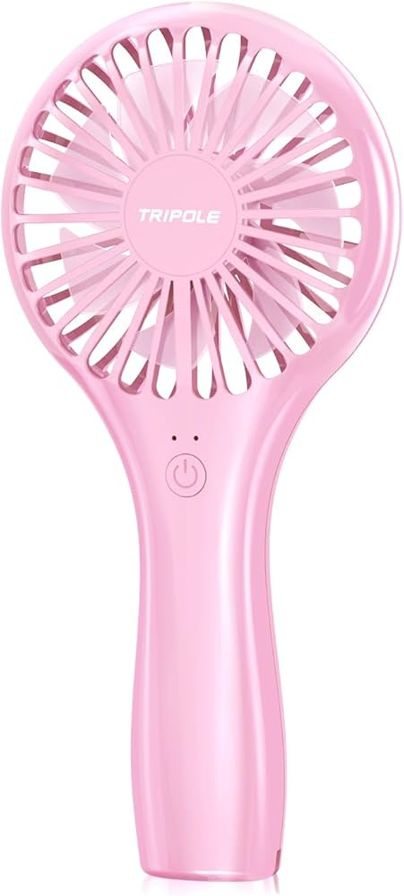 TriPole Handheld Mini Fan Battery Operated Small Personal Portable Fan Speed Adjustable USB Rechargeable Fan for Kids Girls Women Men Home Office Indoor Outdoor Travelling, Pink | Amazon (US)