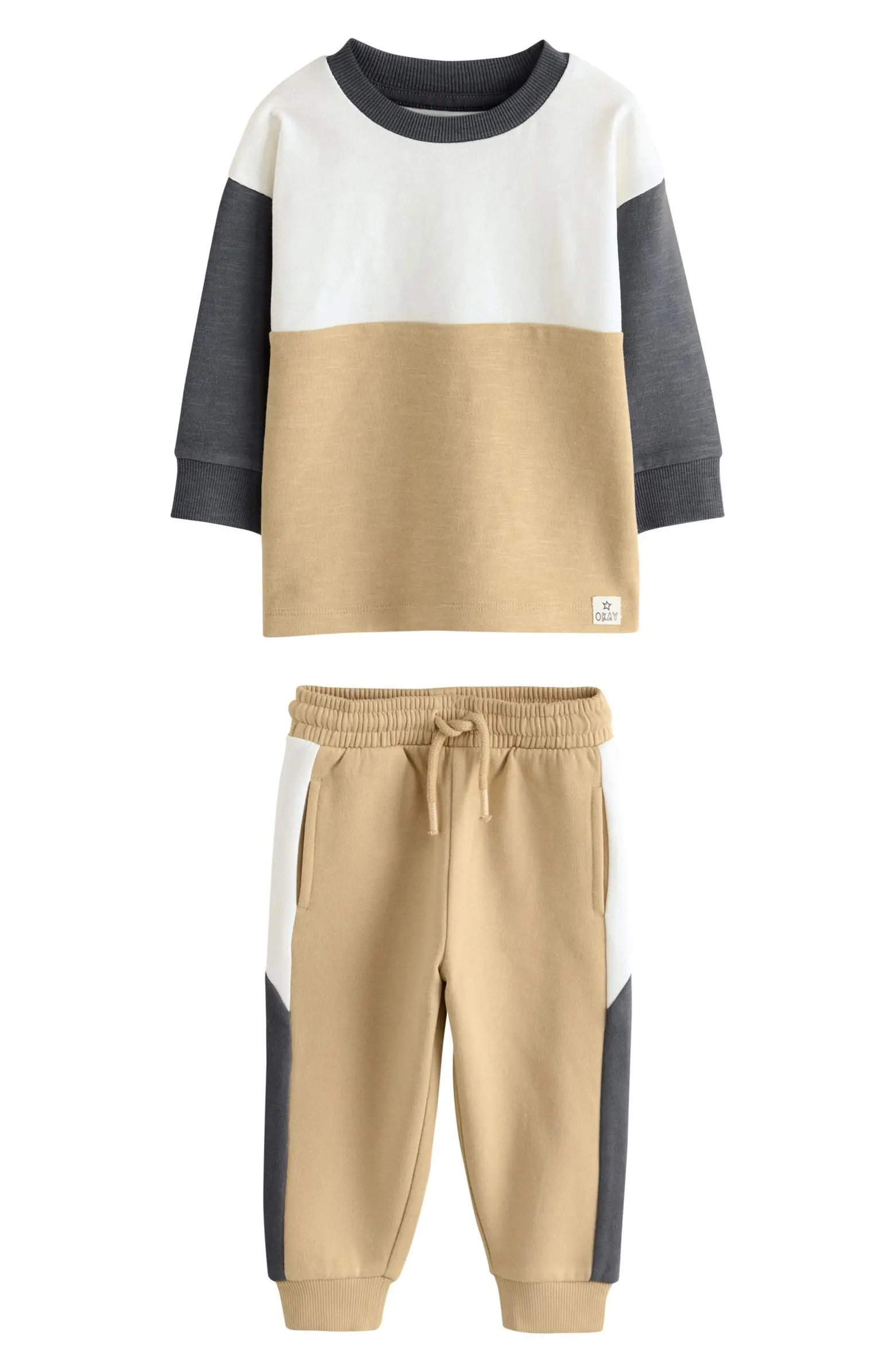 NEXT Kids' Colorblock Jersey Sweatshirt & Joggers Set | Nordstrom | Nordstrom