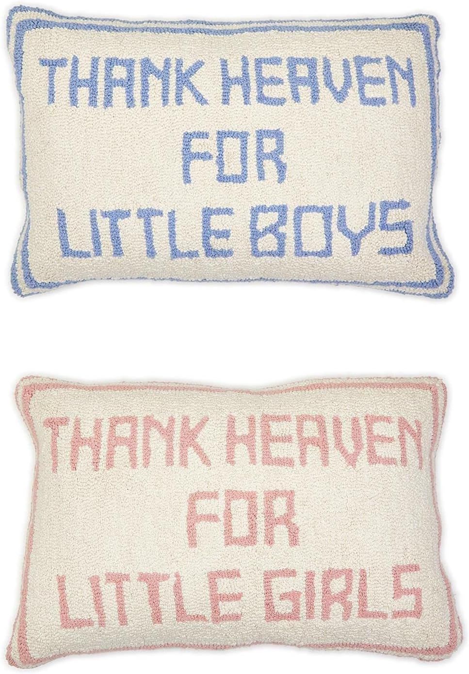 Two's Company Inc. Thank Heaven Set of 2 Punch Embroidery Decorative Throw Pillow | Amazon (US)