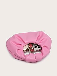 Verdusa Women's Ruched PU Leather Evening Clutch Purse Trendy Small Hobo Handbag Wedding Guest Ba... | Amazon (US)