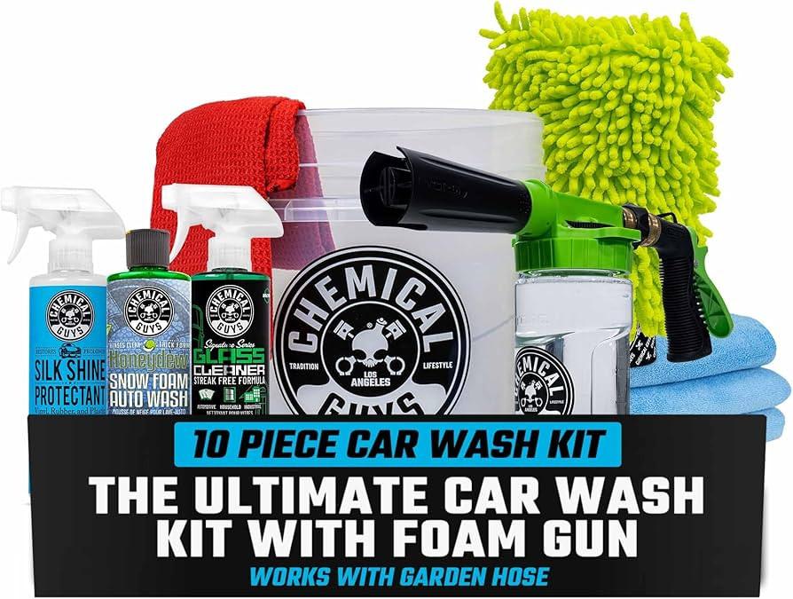 Chemical Guys 10-Piece Arsenal Builder Car Wash Kit with Foam Gun, Bucket, and 3 - 16 fl oz Car C... | Amazon (US)